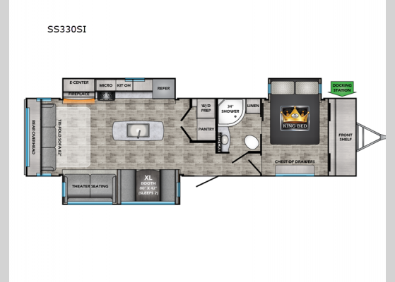 Floorplan - 2025 Sunset Trail SS330SI Travel Trailer