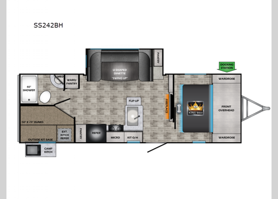 Floorplan - 2025 Sunset Trail SS242BH Travel Trailer