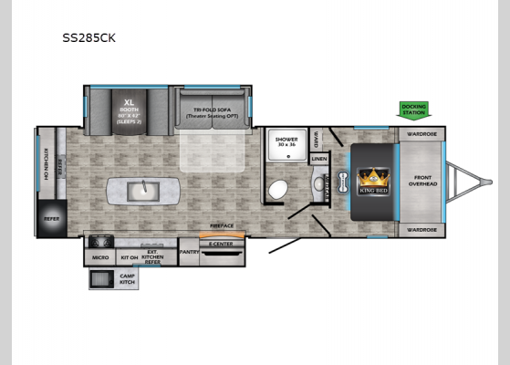 Floorplan - 2025 Sunset Trail SS285CK Travel Trailer