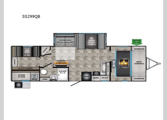 Floorplan - 2025 Sunset Trail SS299QB Travel Trailer