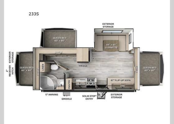 Floorplan - 2024 Flagstaff Shamrock 233S Expandable