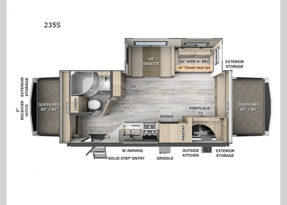 Floorplan - 2024 Flagstaff Shamrock 235S Expandable