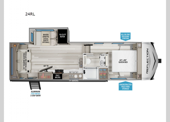 Floorplan - 2025 Reflection 100 Series 24RL Fifth Wheel