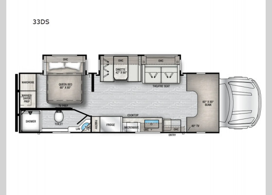 Floorplan - 2025 Bravado 33DS Motor Home Super C - Diesel