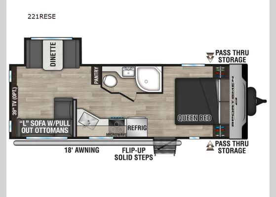 Floorplan - 2024 Sportsmen SE 221RESE Travel Trailer