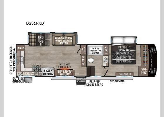 Floorplan - 2025 Durango D281RKD Fifth Wheel