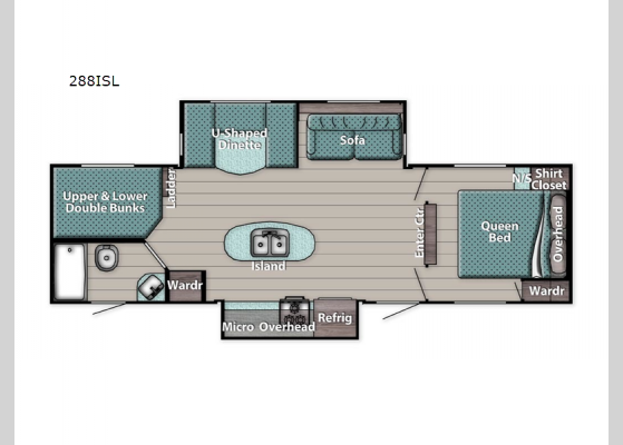 Floorplan - 2024 Trailmaster 288ISL Travel Trailer