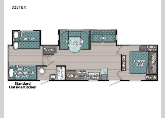 Floorplan - 2024 Trailmaster 323TBR Travel Trailer