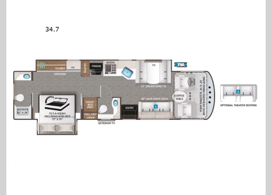 Floorplan - 2023 Miramar 34.7 Motor Home Class A