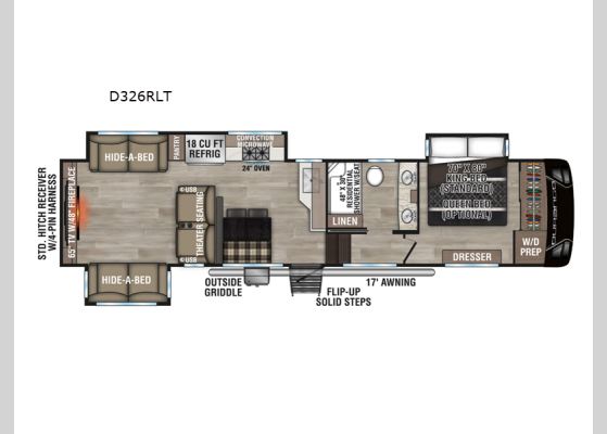 Floorplan - 2025 Durango D326RLT Fifth Wheel