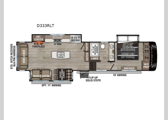 Floorplan - 2025 Durango D333RLT Fifth Wheel