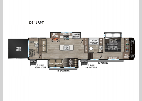 Floorplan - 2025 Durango D341RPT Fifth Wheel