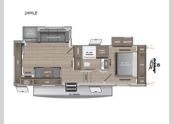 Floorplan - 2025 Eagle SLE 24MLE Fifth Wheel