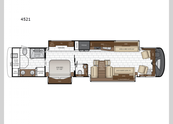 Floorplan - 2025 Essex 4521 Motor Home Class A - Diesel