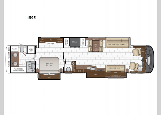 Floorplan - 2025 Essex 4595 Motor Home Class A - Diesel