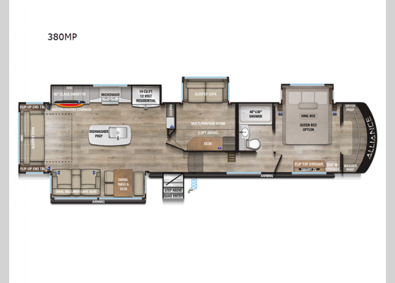 Floorplan - 2025 Paradigm 380MP Fifth Wheel