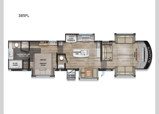 Floorplan - 2025 Paradigm 385FL Fifth Wheel