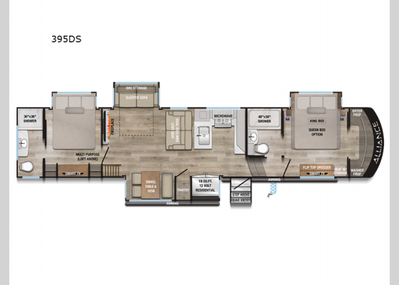 Floorplan - 2025 Paradigm 395DS Fifth Wheel