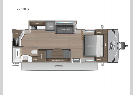 Floorplan - 2025 Jay Flight SLX 225MLS Travel Trailer