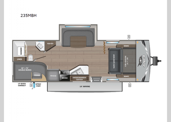 Floorplan - 2025 Jay Flight SLX 235MBH Travel Trailer