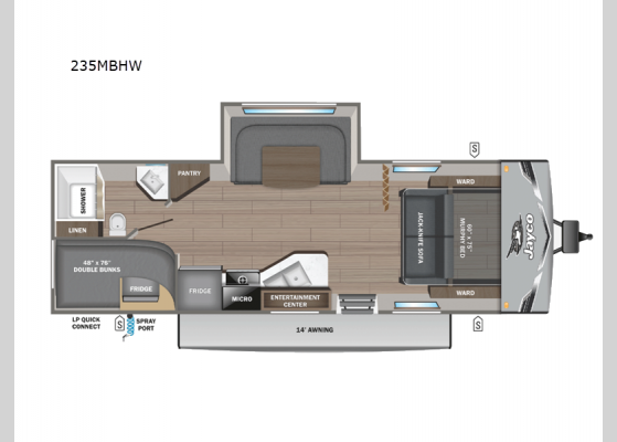 Floorplan - 2025 Jay Flight SLX 235MBHW Travel Trailer