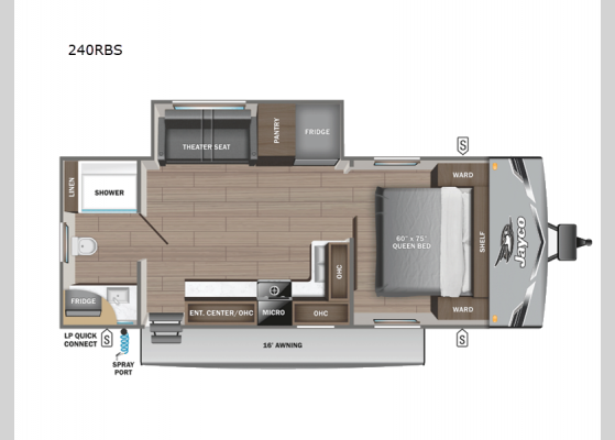 Floorplan - 2025 Jay Flight SLX 240RBS Travel Trailer