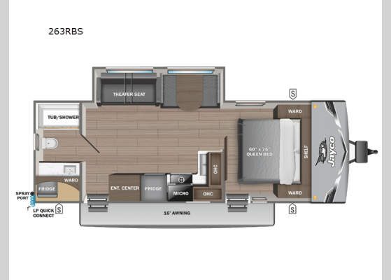 Floorplan - 2025 Jay Flight SLX 263RBS Travel Trailer