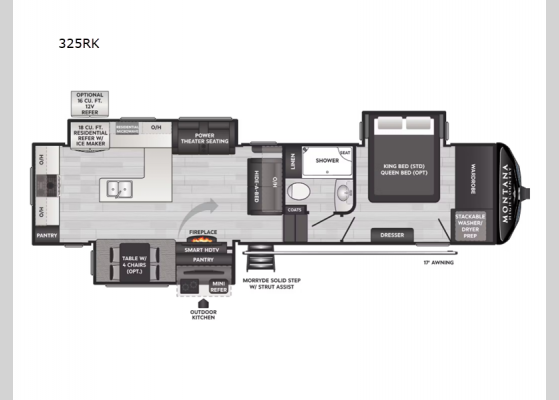 Floorplan - 2025 Montana High Country 325RK Fifth Wheel