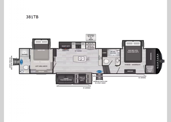 Floorplan - 2025 Montana High Country 381TB Fifth Wheel