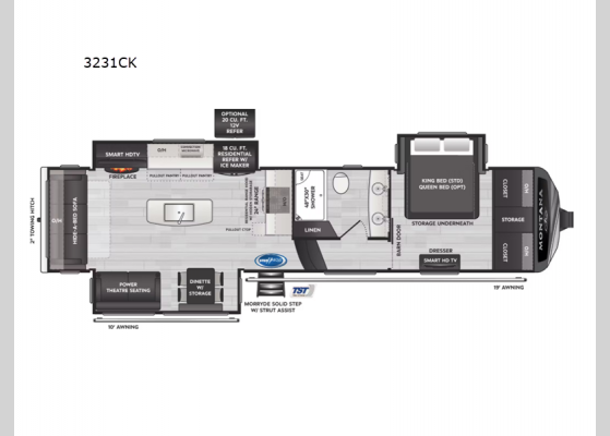 Floorplan - 2025 Montana 3231CK Fifth Wheel