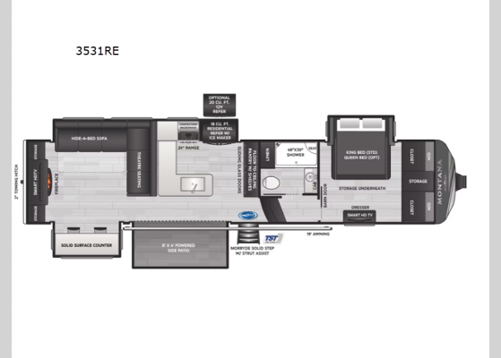 Floorplan - 2025 Montana 3531RE Fifth Wheel