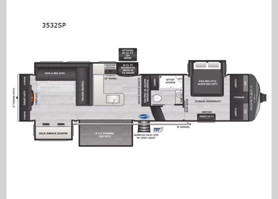 Floorplan - 2025 Montana 3532SP Fifth Wheel