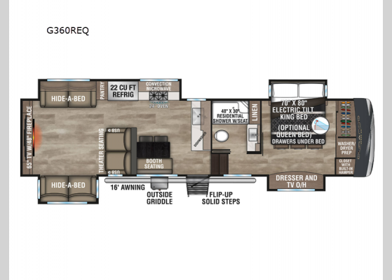 Floorplan - 2024 Durango Gold G360REQ Fifth Wheel