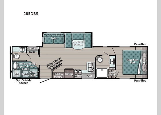 Floorplan - 2024 Trailmaster 285DBS Travel Trailer