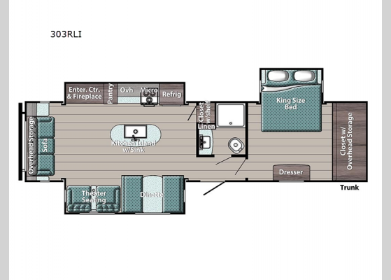 Floorplan - 2024 Trailmaster 303RLI Travel Trailer