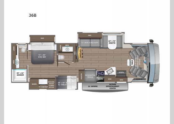 Floorplan - 2024 Precept Prestige 36B Motor Home Class A