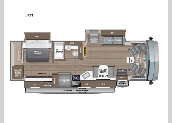 Floorplan - 2024 Precept Prestige 36H Motor Home Class A