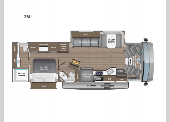 Floorplan - 2024 Precept Prestige 36U Motor Home Class A