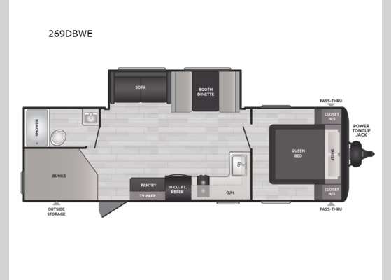 Floorplan - 2024 Hideout Sport 269DBWE Travel Trailer