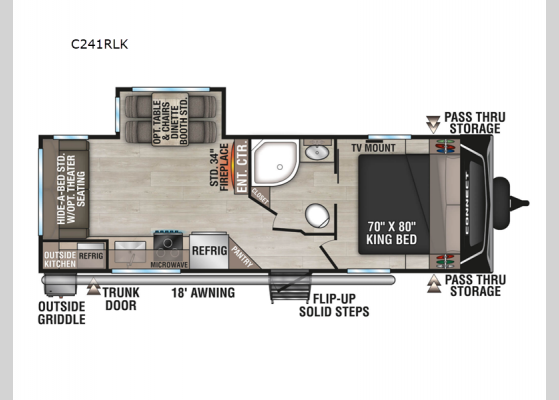 Floorplan - 2025 Connect C241RLK Travel Trailer