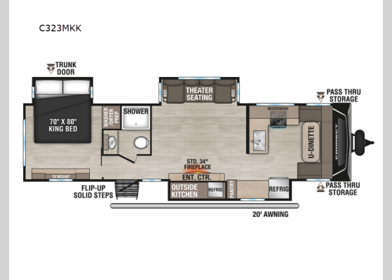 Floorplan - 2025 Connect C323MKK Travel Trailer