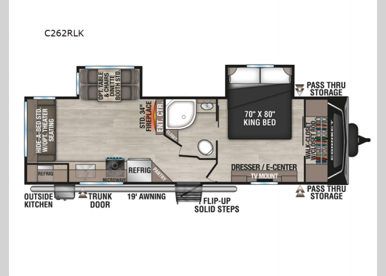 Floorplan - 2025 Connect C262RLK Travel Trailer