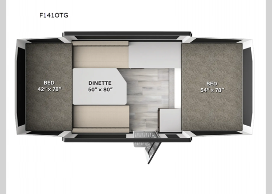 Floorplan - 2025 Flagstaff OTG F141OTG Folding Pop-Up Camper