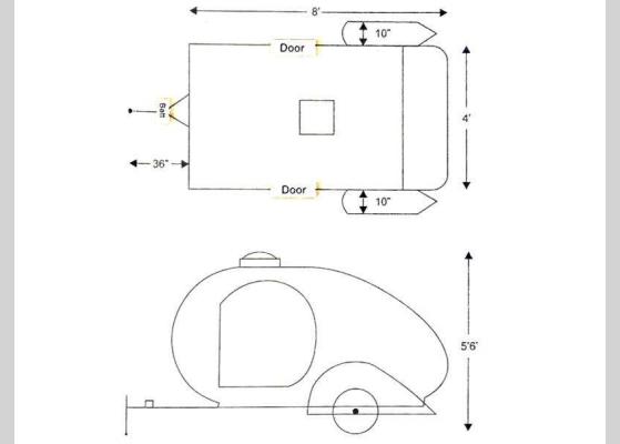 Floorplan - 2024 CampKat Std. Model Teardrop Trailer