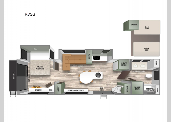 Floorplan - 2024 IBEX RV Suite RVS3 Travel Trailer