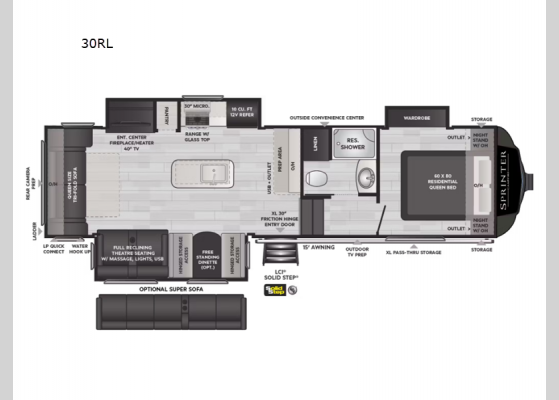 Floorplan - 2024 Sprinter 30RL Fifth Wheel