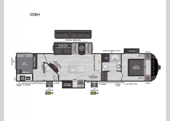 Floorplan - 2024 Sprinter 35BH Fifth Wheel