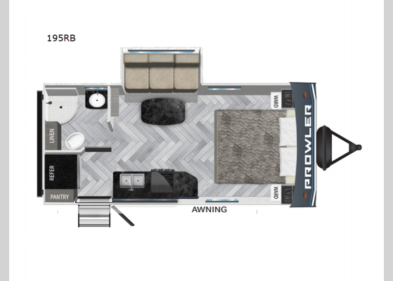 Floorplan - 2023 Prowler 195RB Travel Trailer