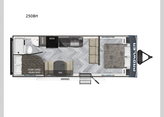 Floorplan - 2023 Prowler 250BH Travel Trailer