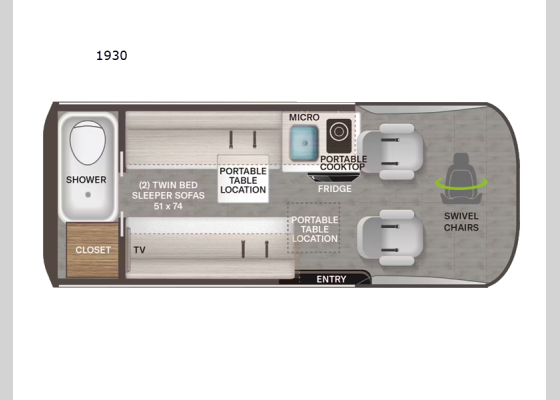 Floorplan - 2025 Talavera 1930 Motor Home Class B